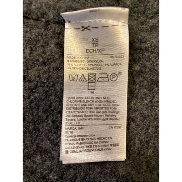 GAP Wool/Alpaca Blend Oversized Open Front Ribbed Knit Cardigan | Size XS - Picture 4 of 5